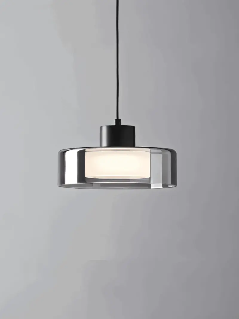 CyGleam Pendant Light Circular Smoke Glass Hanging Lamp Modern Minimalist Lighting tag1
