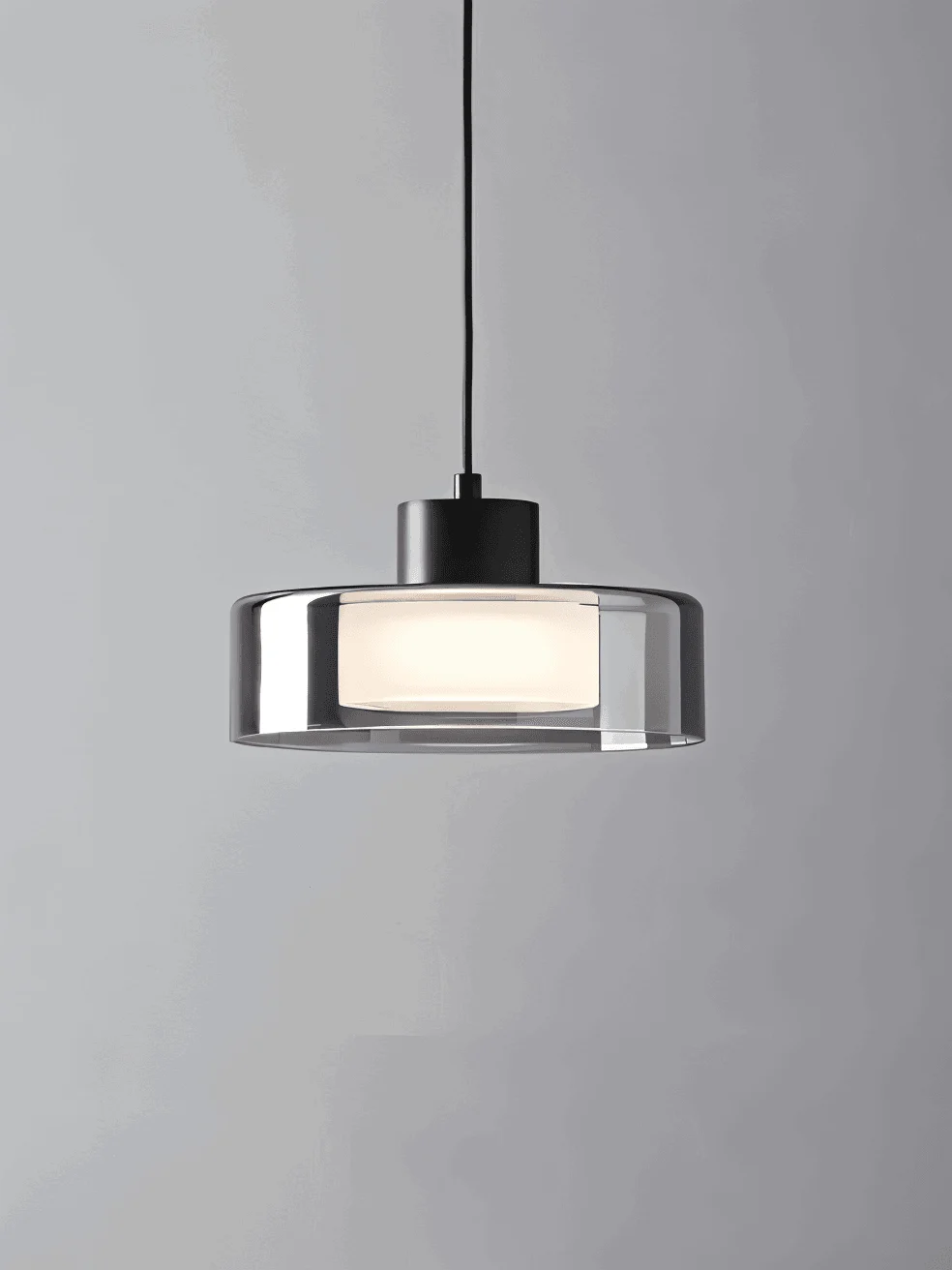 CyGleam Pendant Light - Circular Smoke Glass Hanging Lamp - Modern Minimalist Lighting -  - #tag1#
