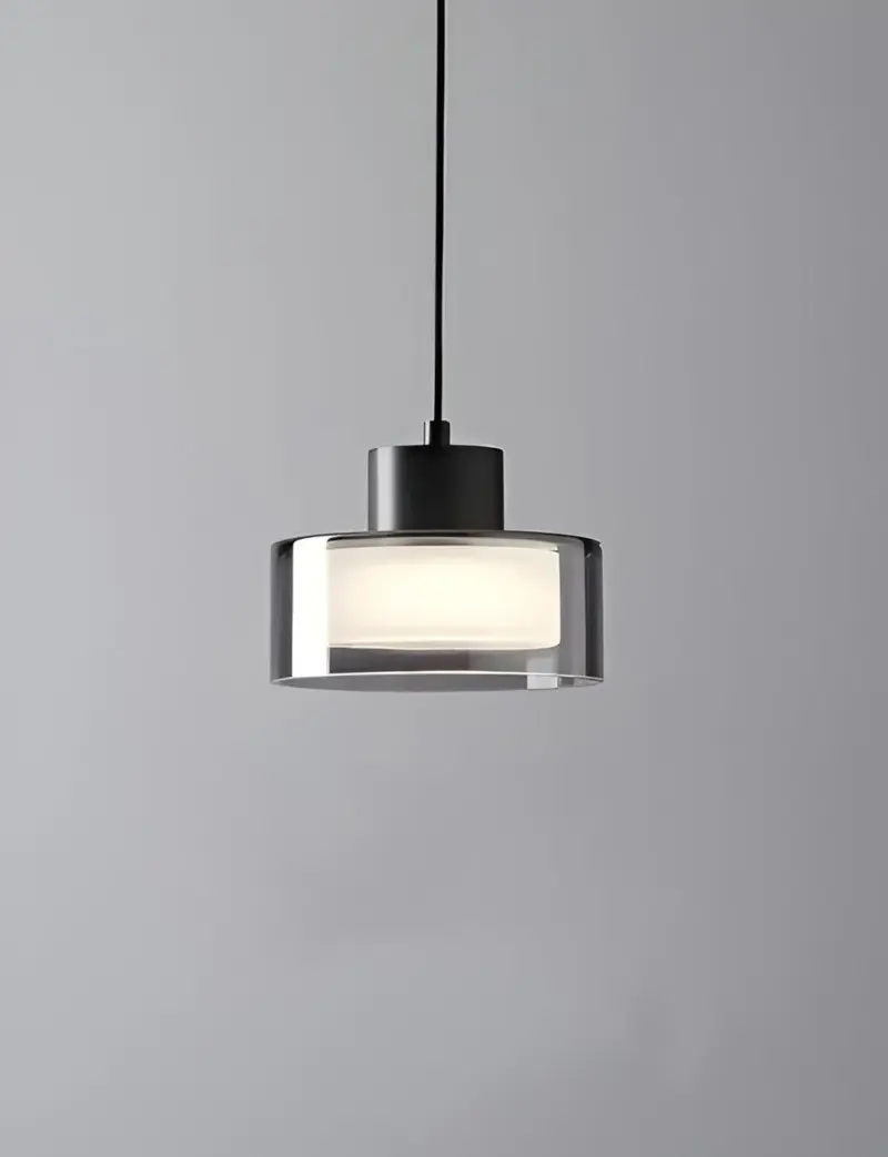 CyGleam Pendant Light Circular Smoke Glass Hanging Lamp Modern Minimalist Lighting tag1