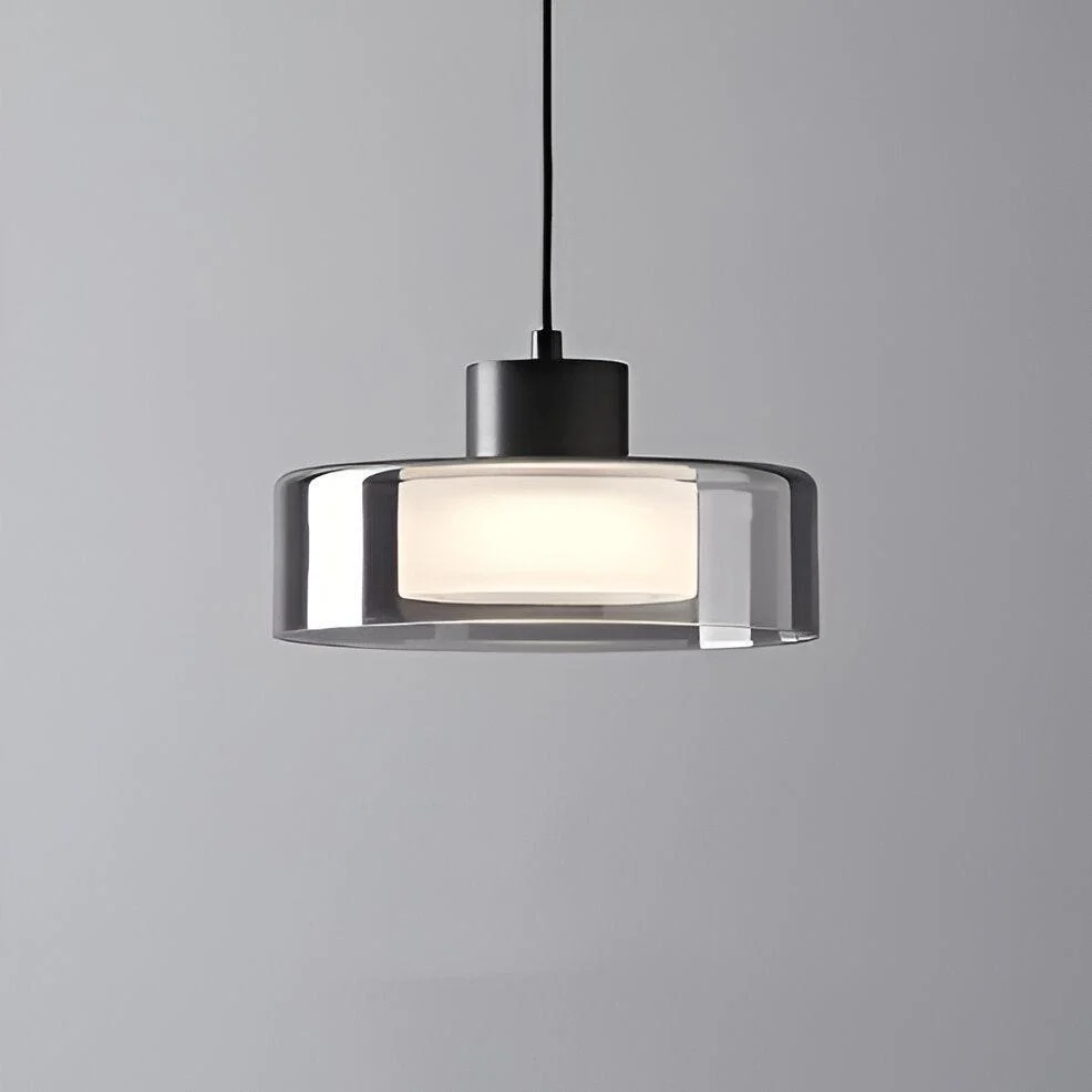 CyGleam Pendant Light - Circular Smoke Glass Hanging Lamp - Modern Minimalist Lighting -  - #tag1#