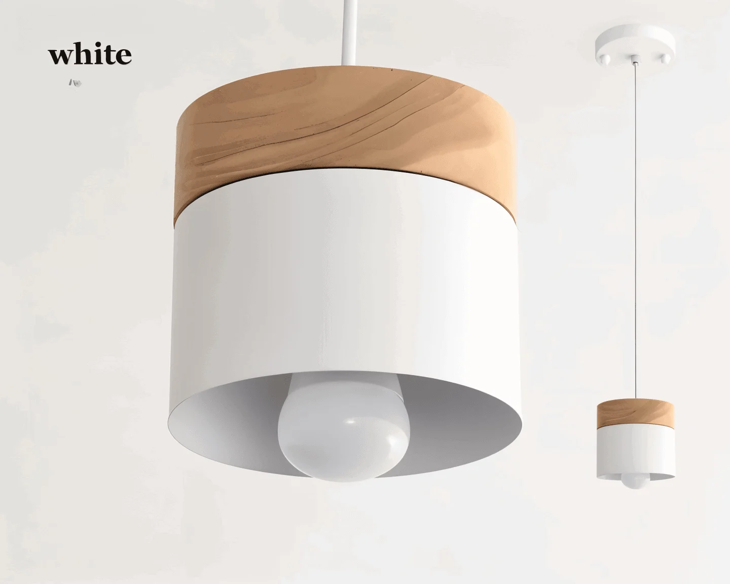 Cylinder Chic Metal & warm Wood Pendant Light -  - #tag1#