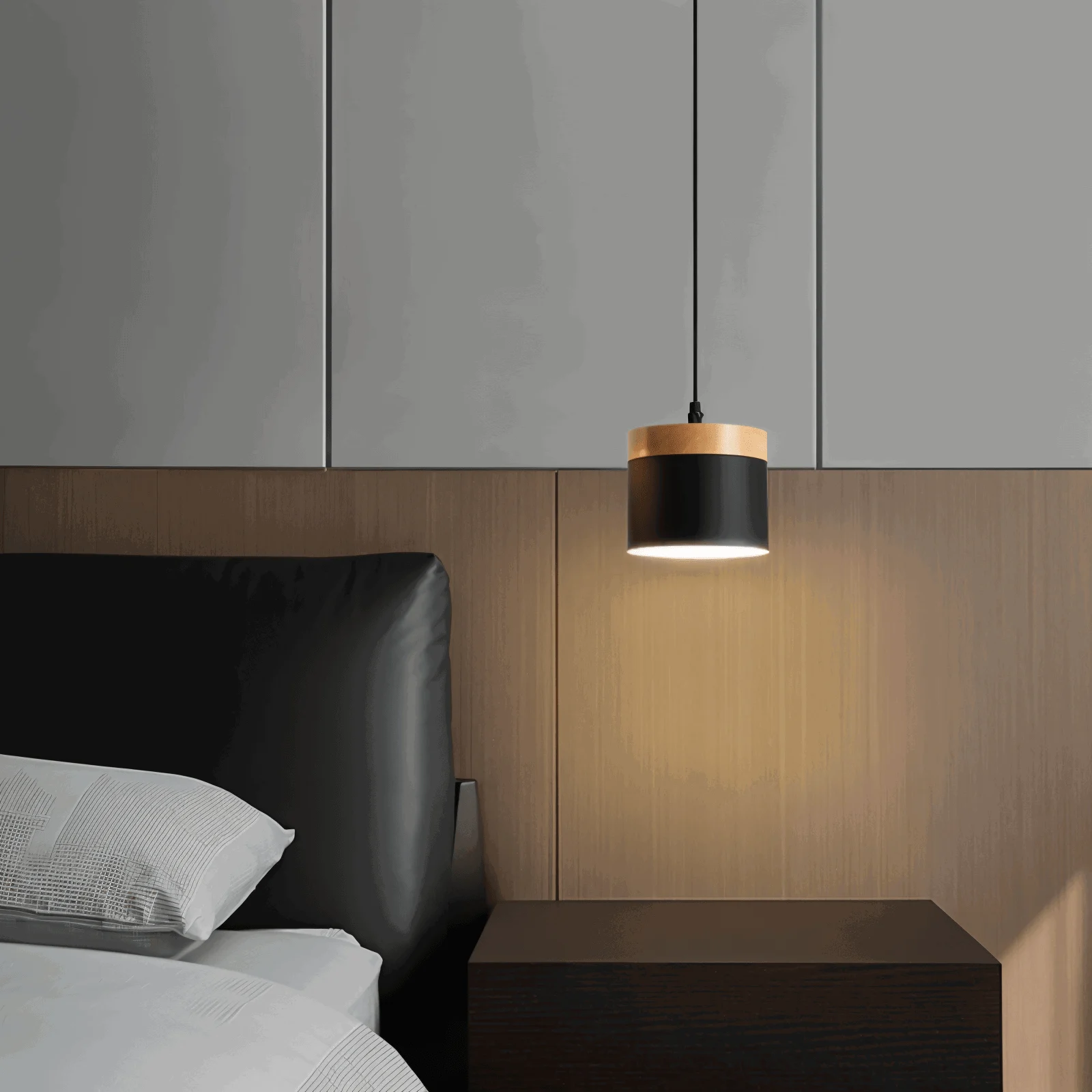 Cylinder Chic Metal & warm Wood Pendant Light -  - #tag1#