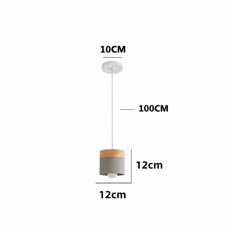 Cylinder Chic Metal warm Wood Pendant Light tag1