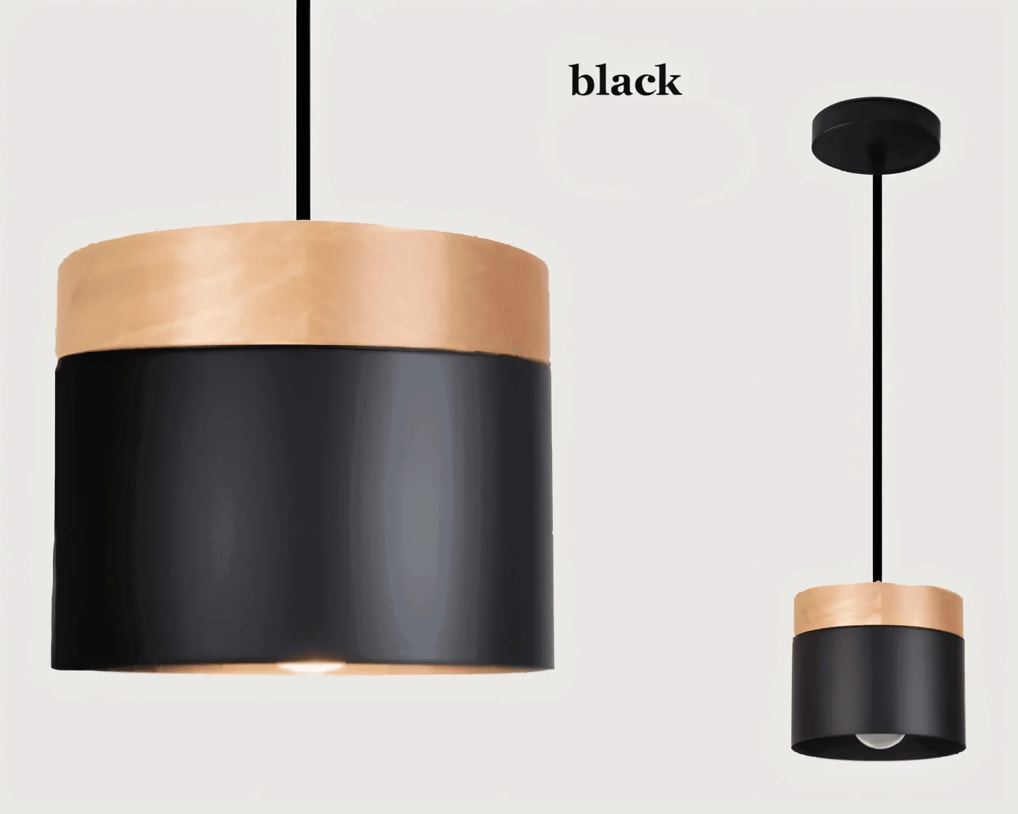 Cylinder Chic Metal & warm Wood Pendant Light -  - #tag1#