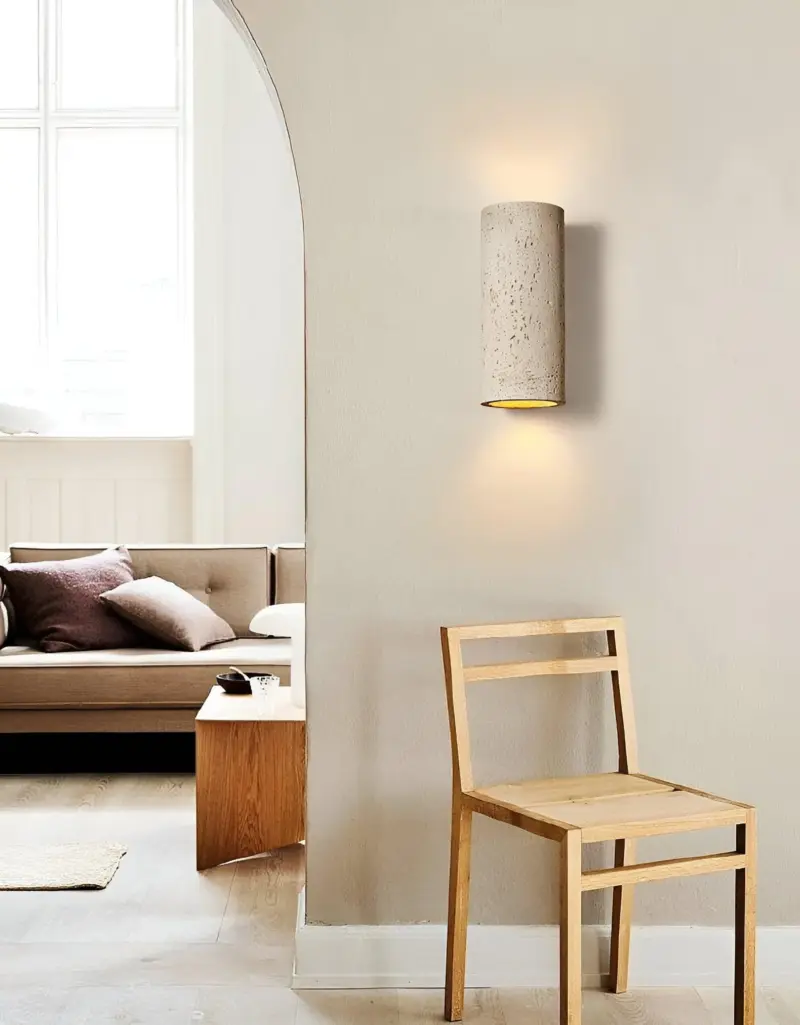 Cylinder Tube Wall Light Wabi Sabi Stone Wall Sconce Wall Spotlight LED Lighting tag1