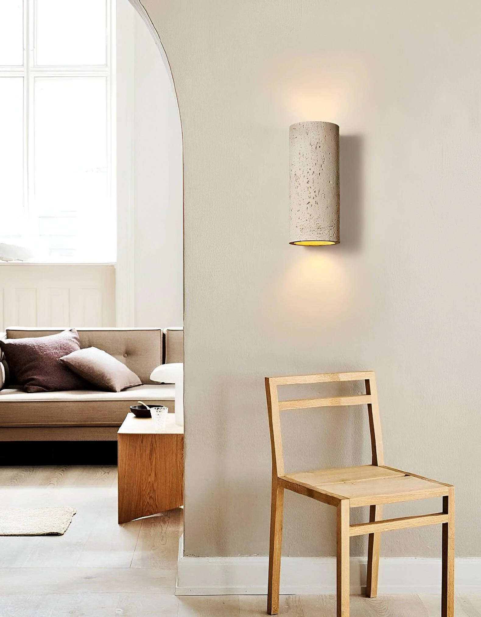 Cylinder Tube Wall Light - Wabi Sabi Stone Wall Sconce - Wall Spotlight LED Lighting -  - #tag1#