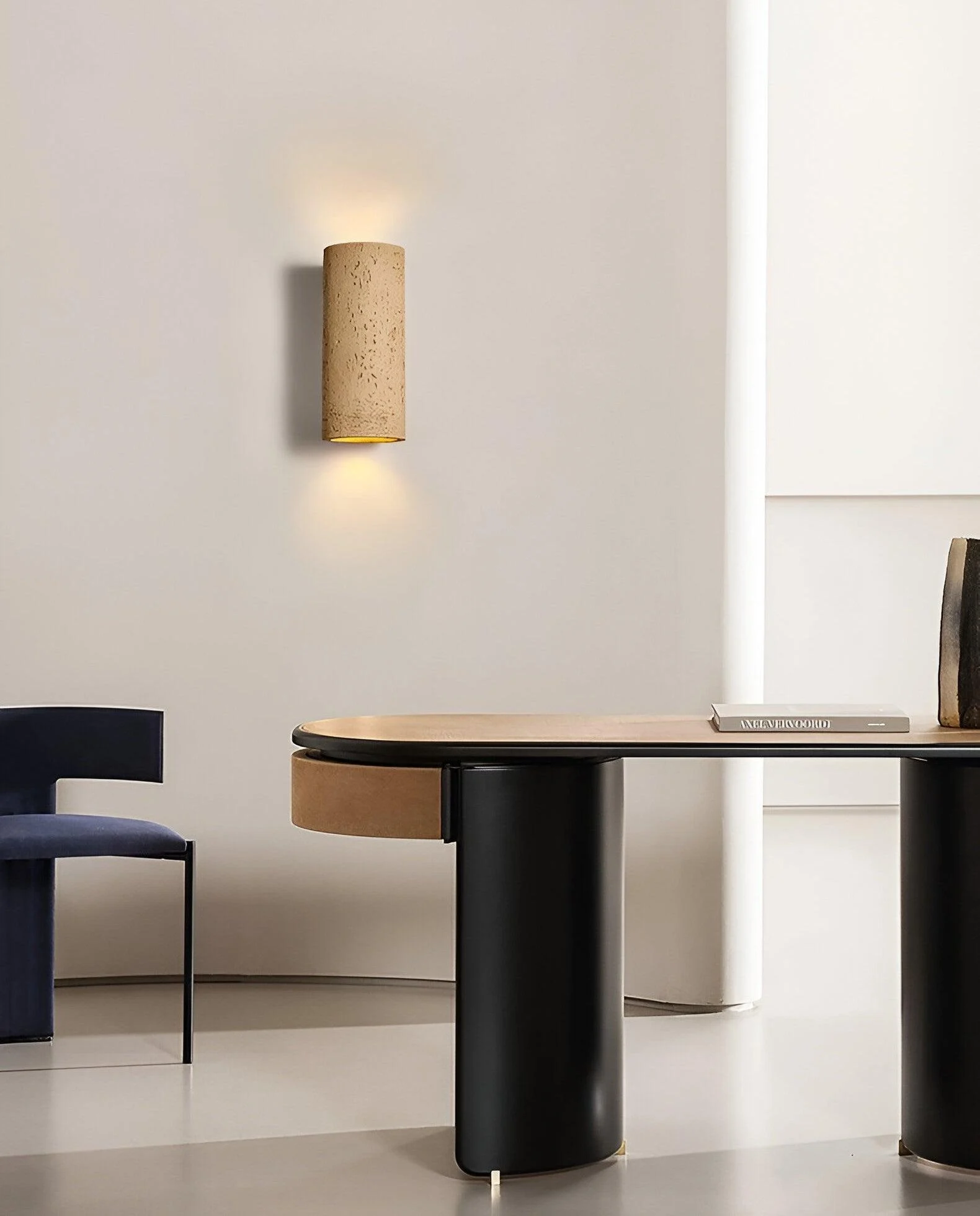 Cylinder Tube Wall Light - Wabi Sabi Stone Wall Sconce - Wall Spotlight LED Lighting -  - #tag1#