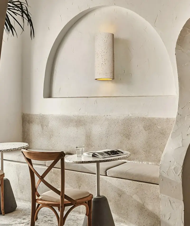 Cylinder Tube Wall Light Wabi Sabi Stone Wall Sconce Wall Spotlight LED Lighting tag1