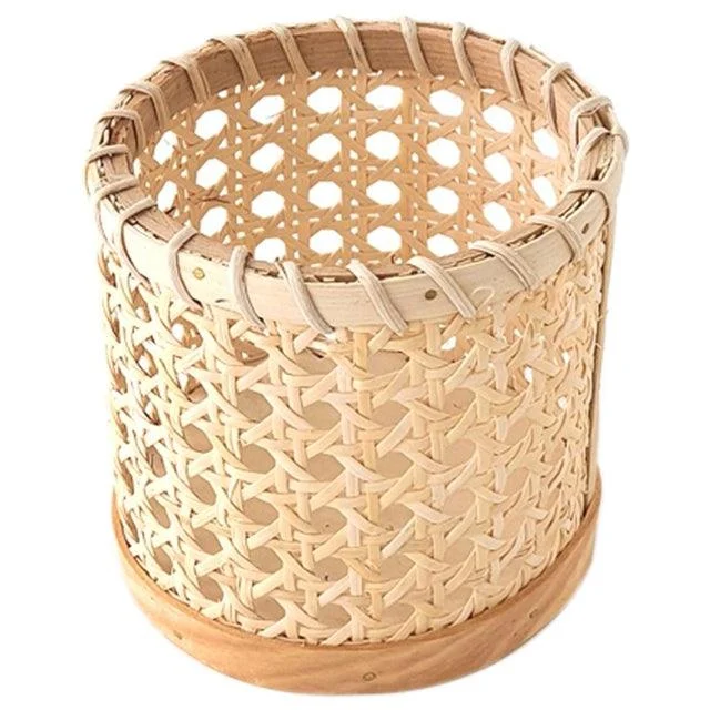 Cylindrical Rattan Storage Basket -  - #tag1#