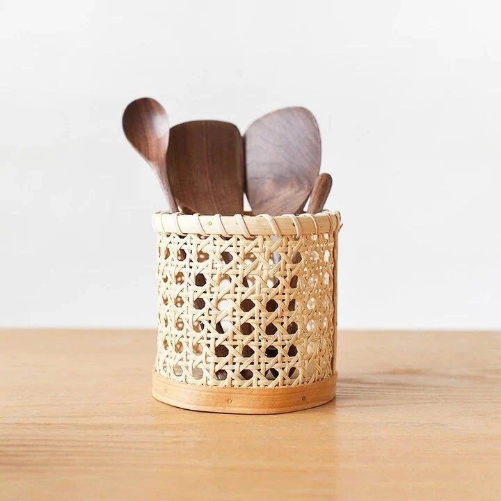 Cylindrical Rattan Storage Basket -  - #tag1#