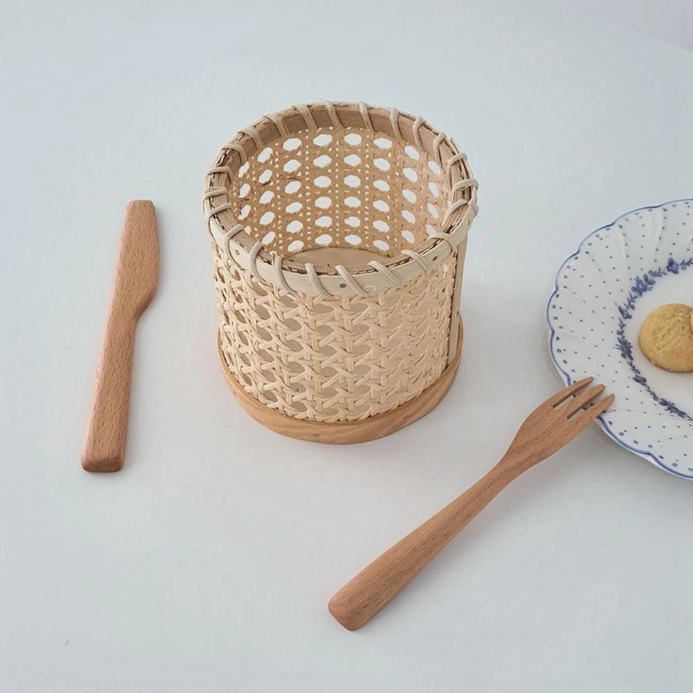 Cylindrical Rattan Storage Basket -  - #tag1#