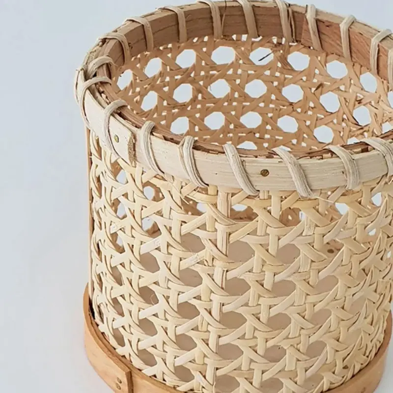 Cylindrical Rattan Storage Basket tag1