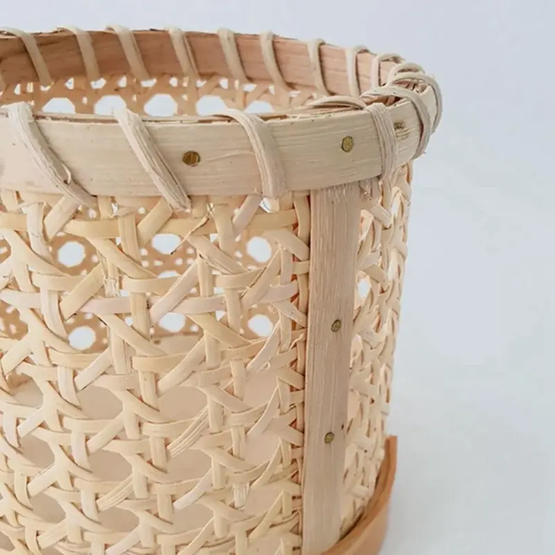 Cylindrical Rattan Storage Basket tag1