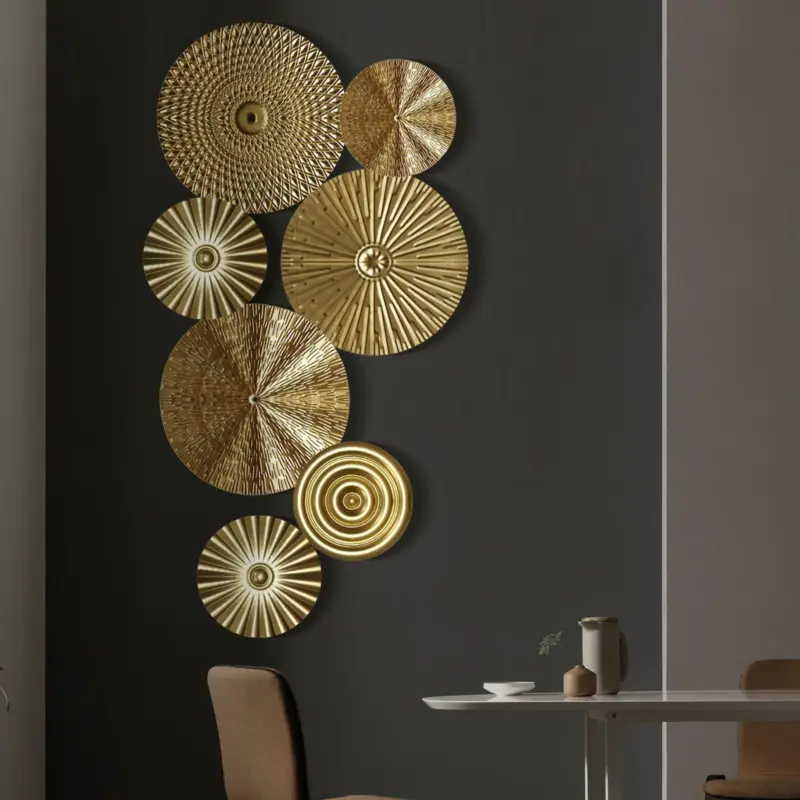 D coration murale ronde et dor e suspendue en fer forg disque irr gulier en m 640fd518 3414 4734 bd43 18a7b30b3c96