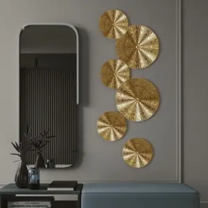 Trendy Round Golden Wall Decoration