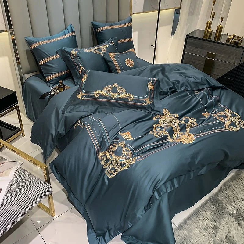 DELPHINE DUVET COVER & SHAMS EYPTIAN COTTON 600TC -  - #tag1#