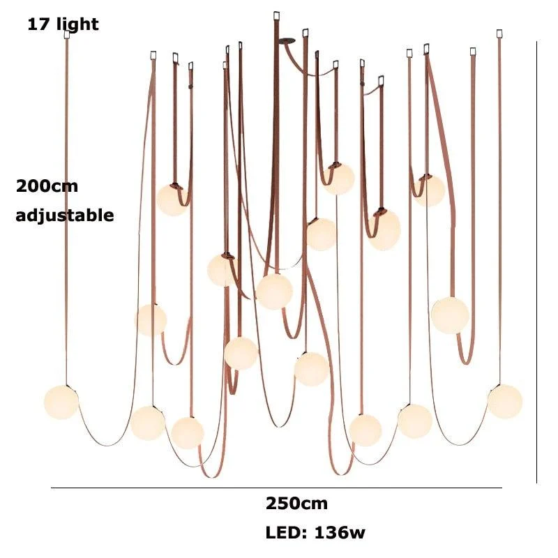 DIY Chandelier Belt Lamp - Creative LED Hanging Light -