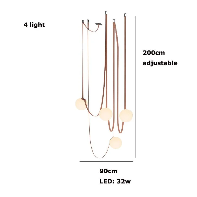 DIY Chandelier Belt Lamp - Creative LED Hanging Light -