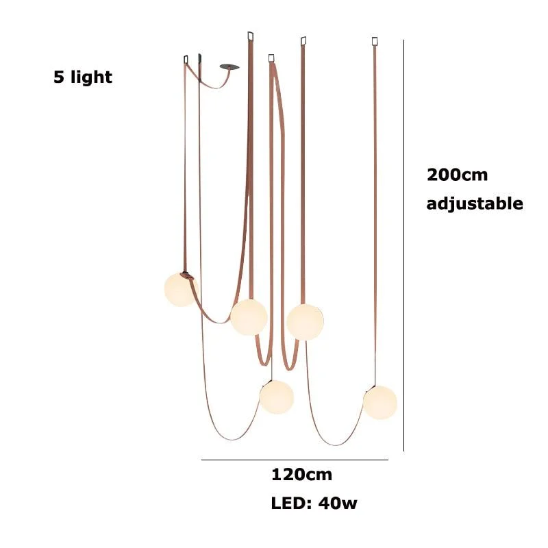 DIY Chandelier Belt Lamp - Creative LED Hanging Light -