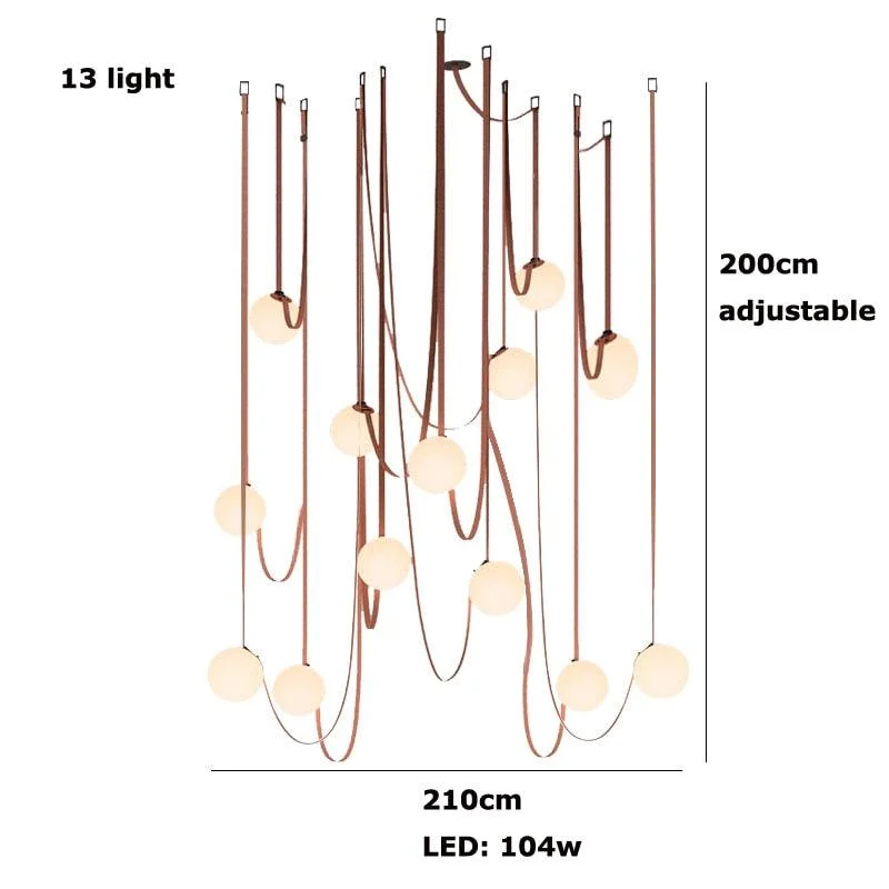 DIY Chandelier Belt Lamp - Creative LED Hanging Light -