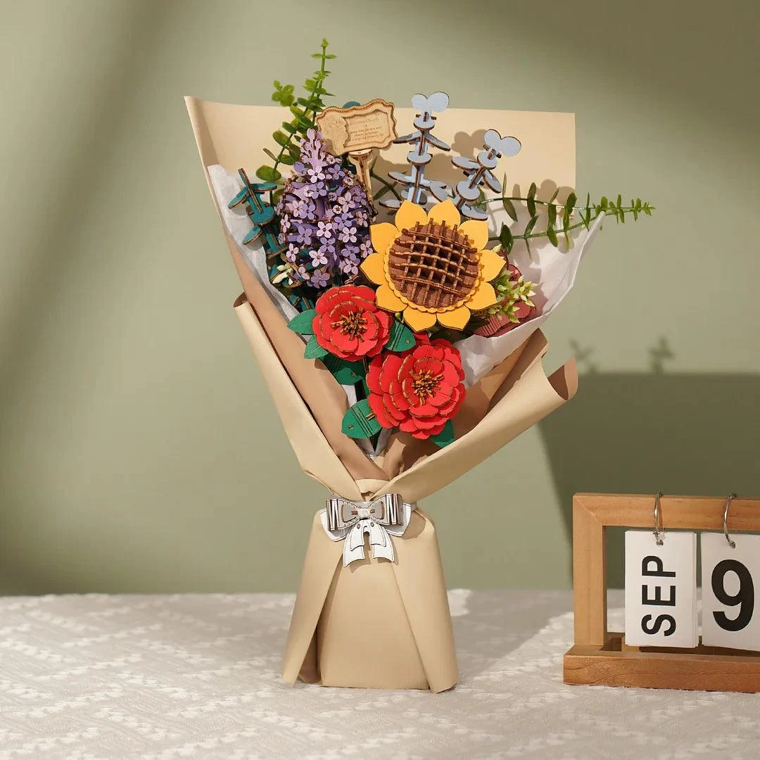 DIY Flower Bouquet Wooden Floral Jigsaw -  - #tag1#