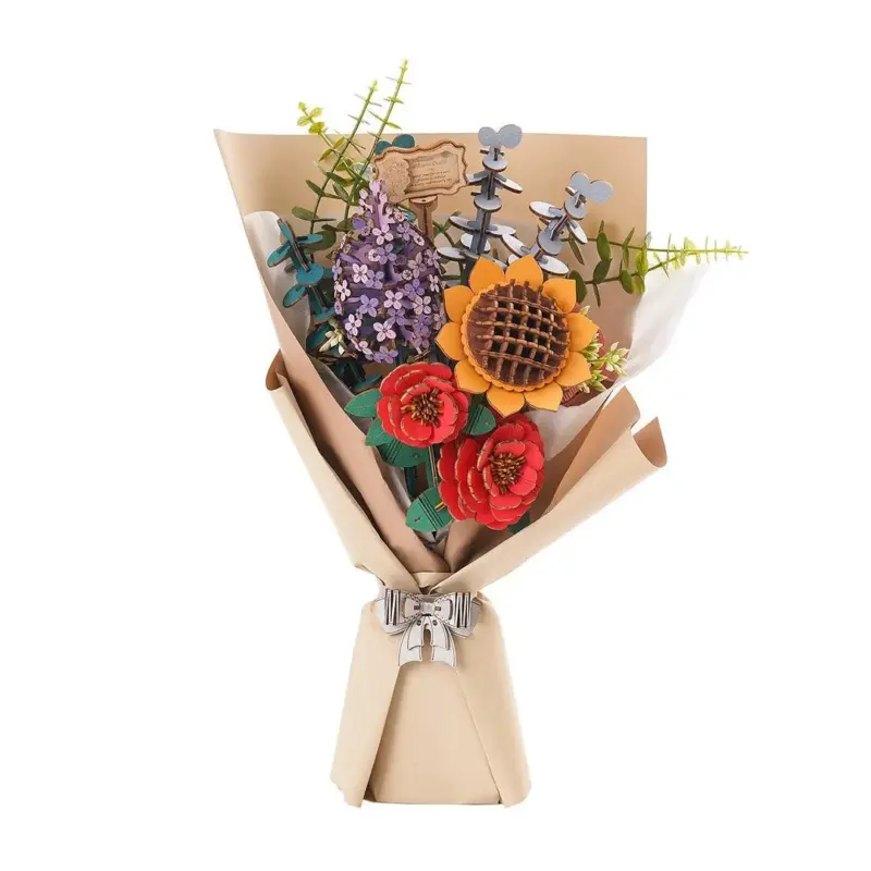 DIY Flower Bouquet Wooden Floral Jigsaw tag1