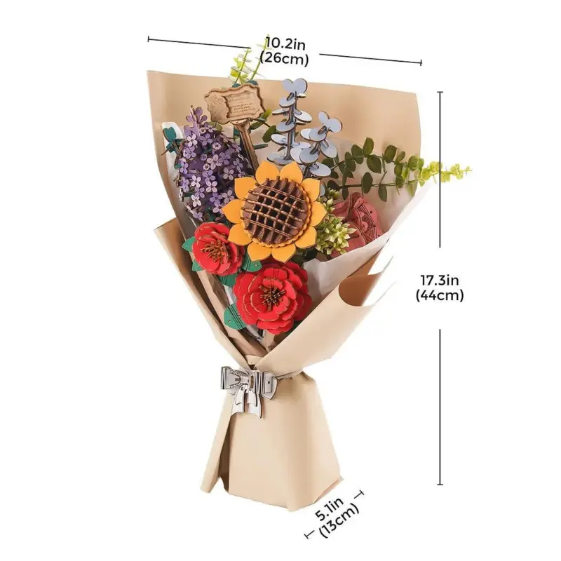 DIY Flower Bouquet Wooden Floral Jigsaw tag1