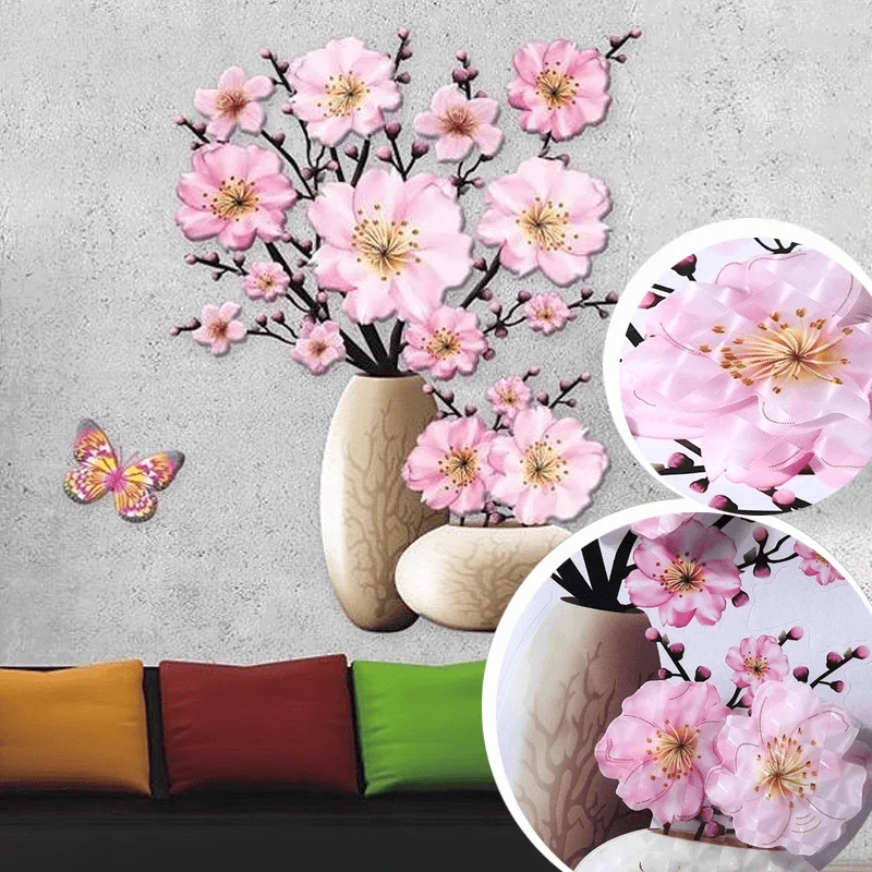 DIY Plant Vase 3D Stereo Stickers Self-Adhesive -  - #tag1#