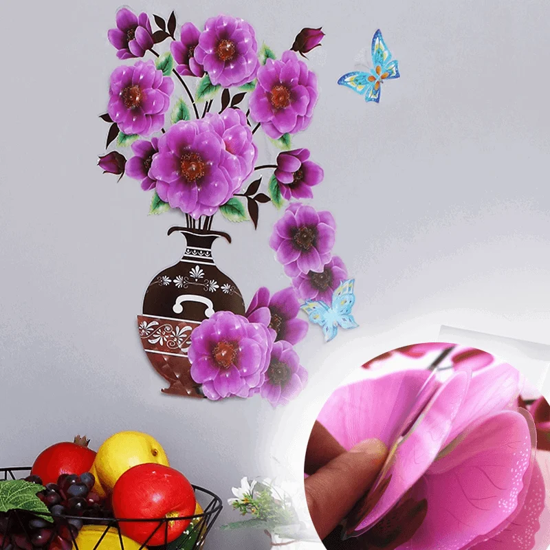 DIY Plant Vase 3D Stereo Stickers Self-Adhesive -  - #tag1#
