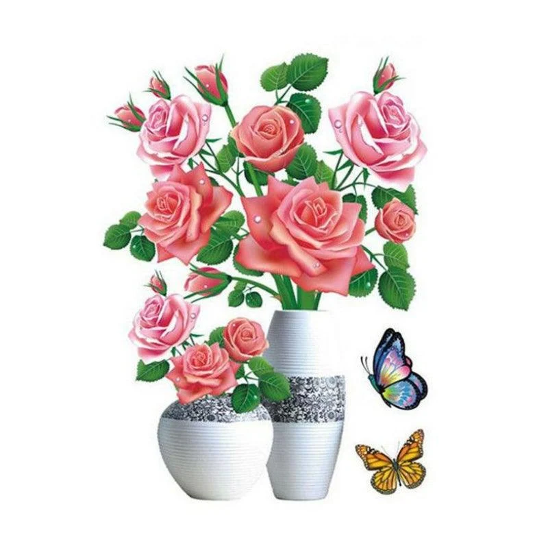 DIY Plant Vase 3D Stereo Stickers Self-Adhesive -  - #tag1#
