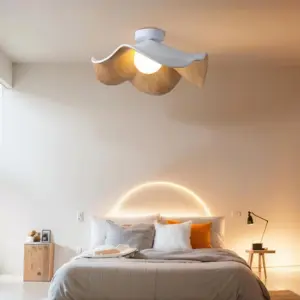 Homeko Wood Lotus Resin Ceiling Light