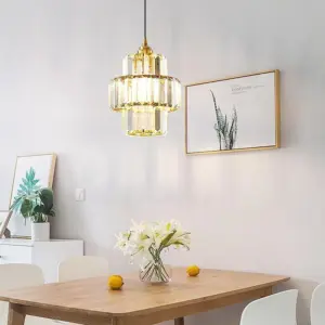 Homeko Elegance Glass Gold Pendant Light