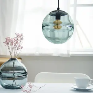 Homeko Clear Glass Ball Stained Pendant Light