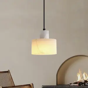 Homeko Simple White Marble Pendant Light