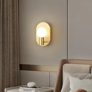 Homeko Simple Bedside Brass Wall Light