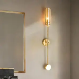 Homeko Long LED Brass Wall Light