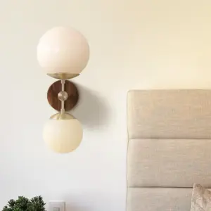 Homeko Double Head Wood Wall Light