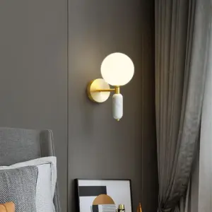 Homeko Marble Bedside Wall Light