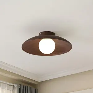 Homeko Brown Iron Wooden Ceiling Light