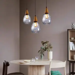 Homeko Teardrop Glass Dining Room Pendant Light