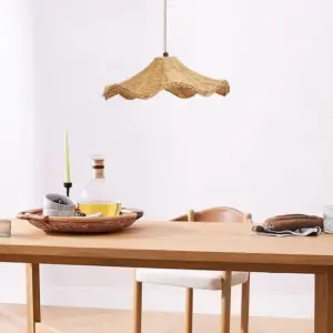 Homeko Wicker Rattan Farmouse Pendant Light