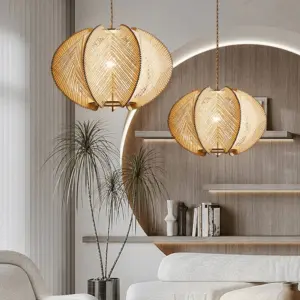 Homeko Wooden Pendant Light Irregular Living Room Lamp