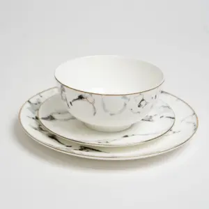 Ozarke's Alliance Gray Marble Plate Set