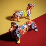 Dachshund Dog Sculptures and Statues Painted Colorful Decoration Decor Crafts