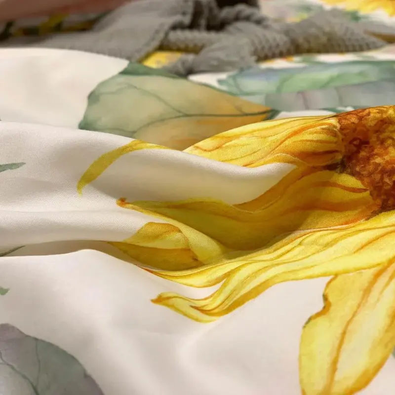 Dainty Sunflower Duvet Cover Set Egyptian Cotton tag1