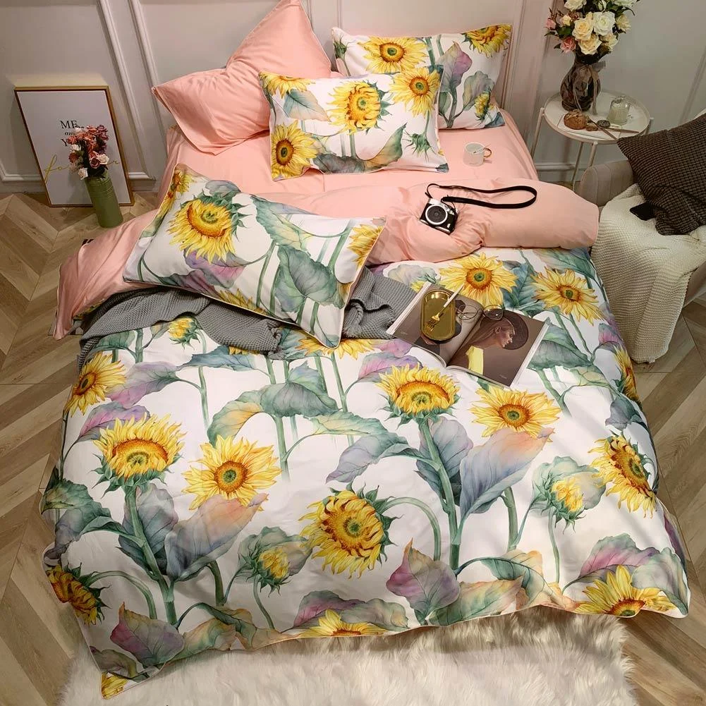 Dainty Sunflower – Duvet Cover Set Made of Egyptian Cotton -  - #tag1#