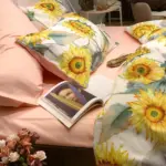 Dainty Sunflower Duvet Cover Set Made of Egyptian Cotton tag1