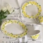 Daisy Dinnerware Set Underglaze Ceramic Plates