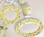 Daisy Dinnerware Set Underglaze Ceramic Plates