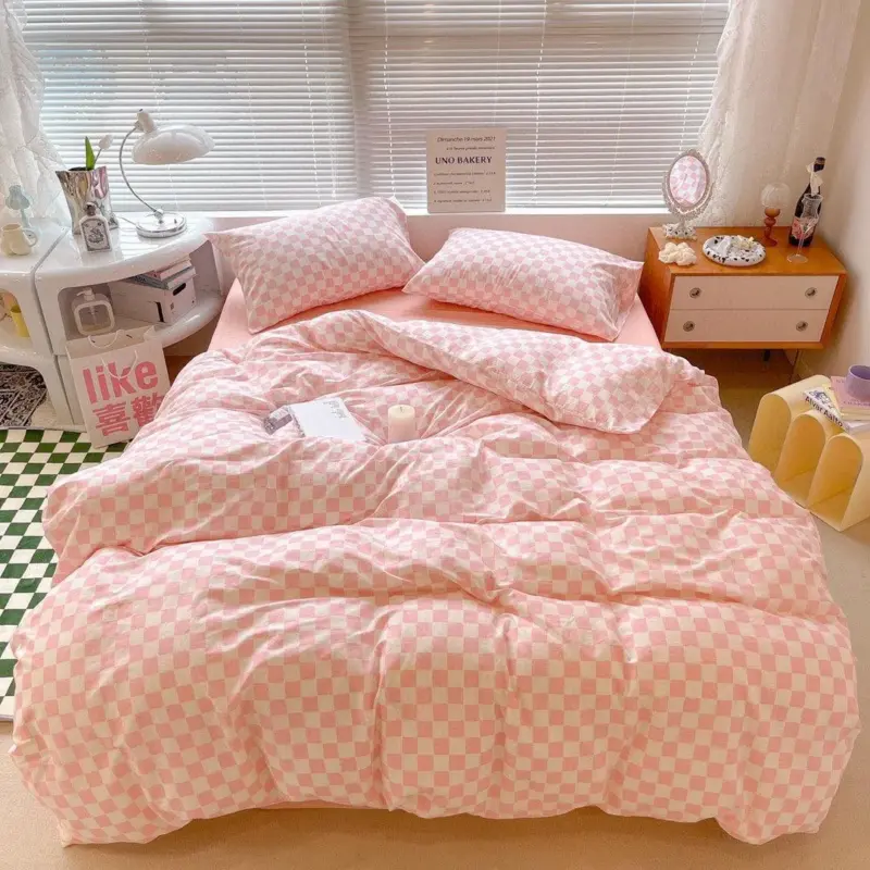 Danish Aesthetic Checkered Pattern Bedding tag1